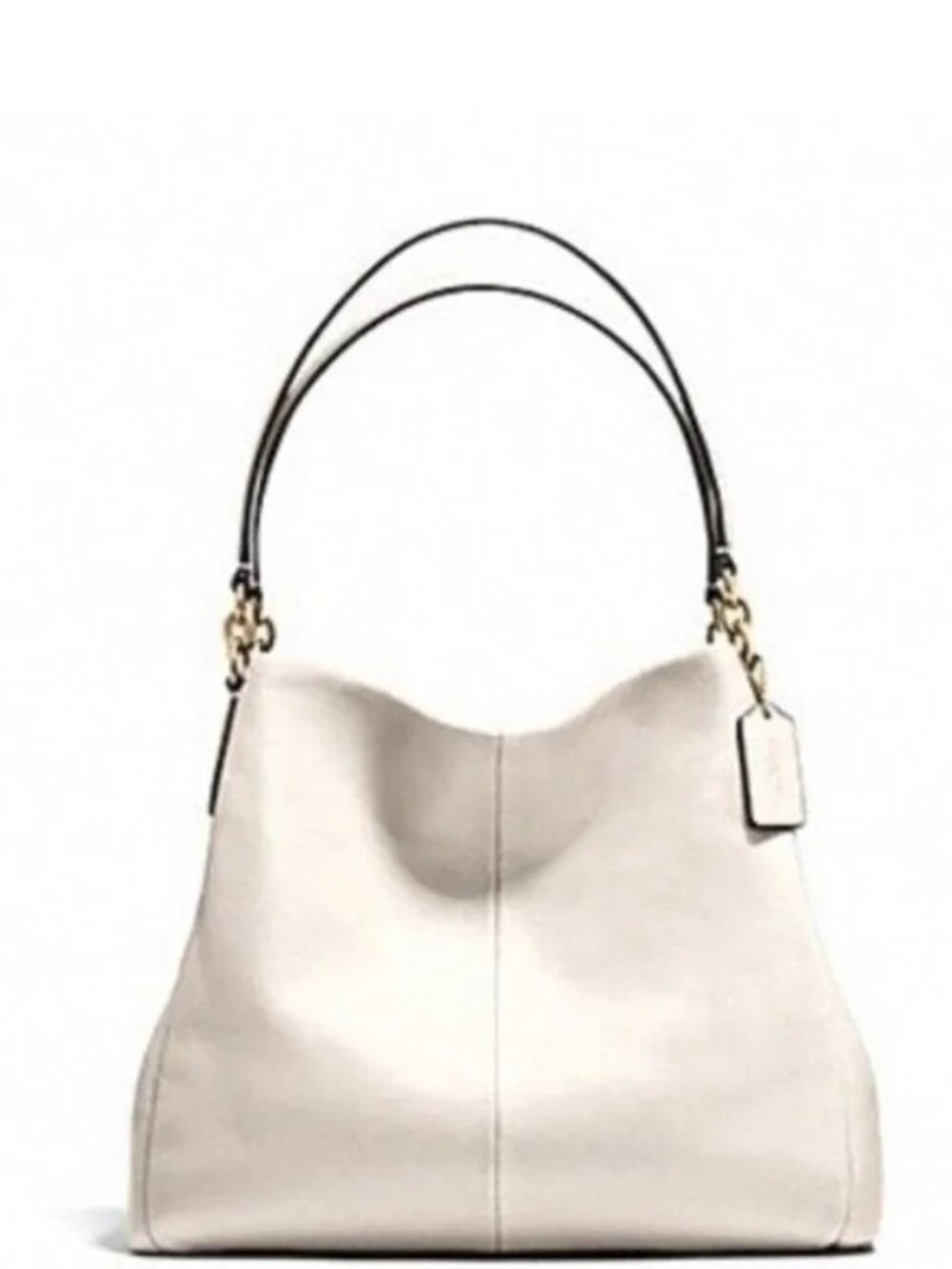 Coach Madison Phoebe White Leather Shoulder Bag Purse